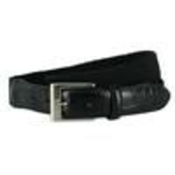 CTM Men's Big & Tall Braided Elastic Stretch Belt with Croc Print End Tabs - Picture 3 of 6